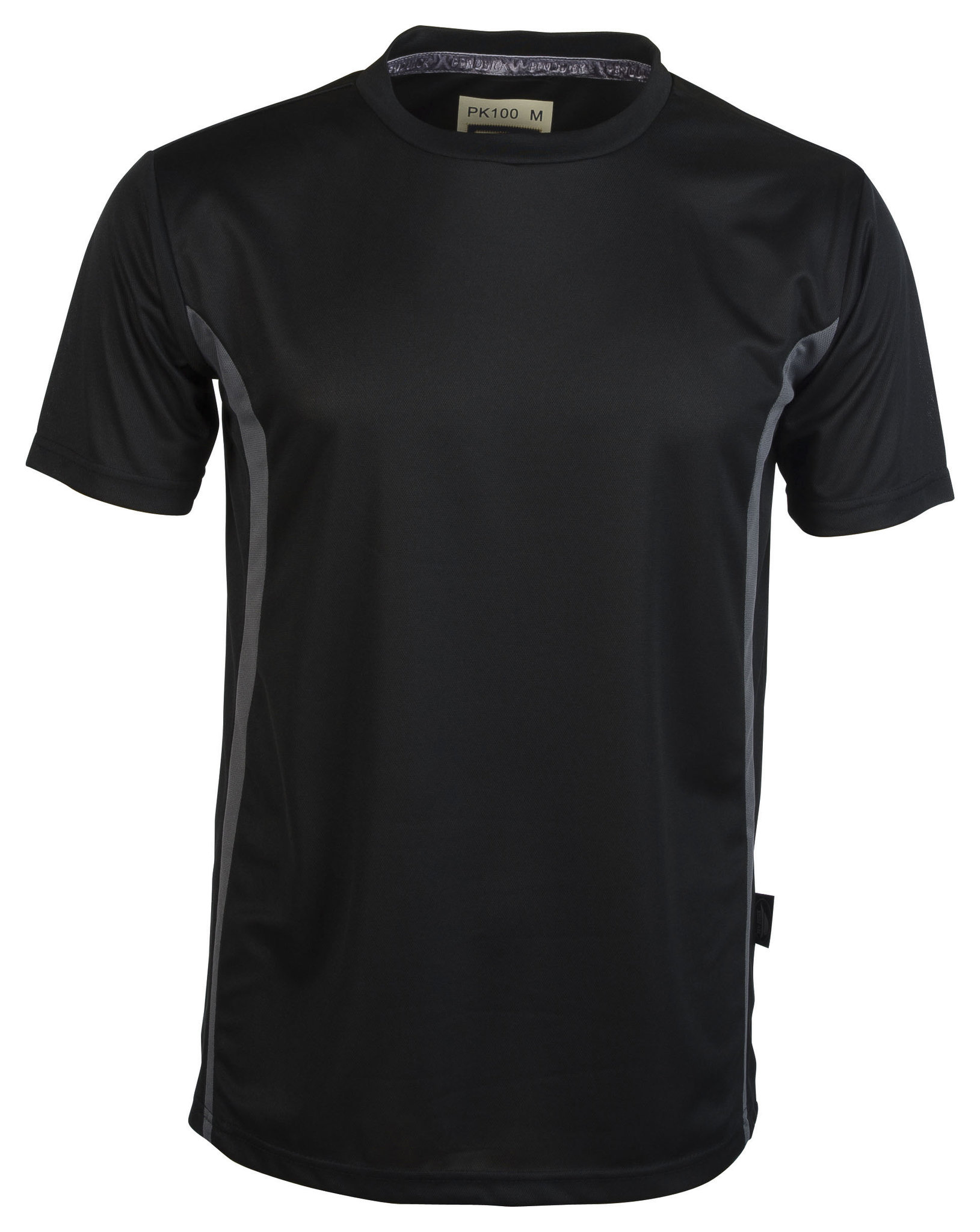 Sport T-shirt met contrasterende korte mouwen - BK - Zwart