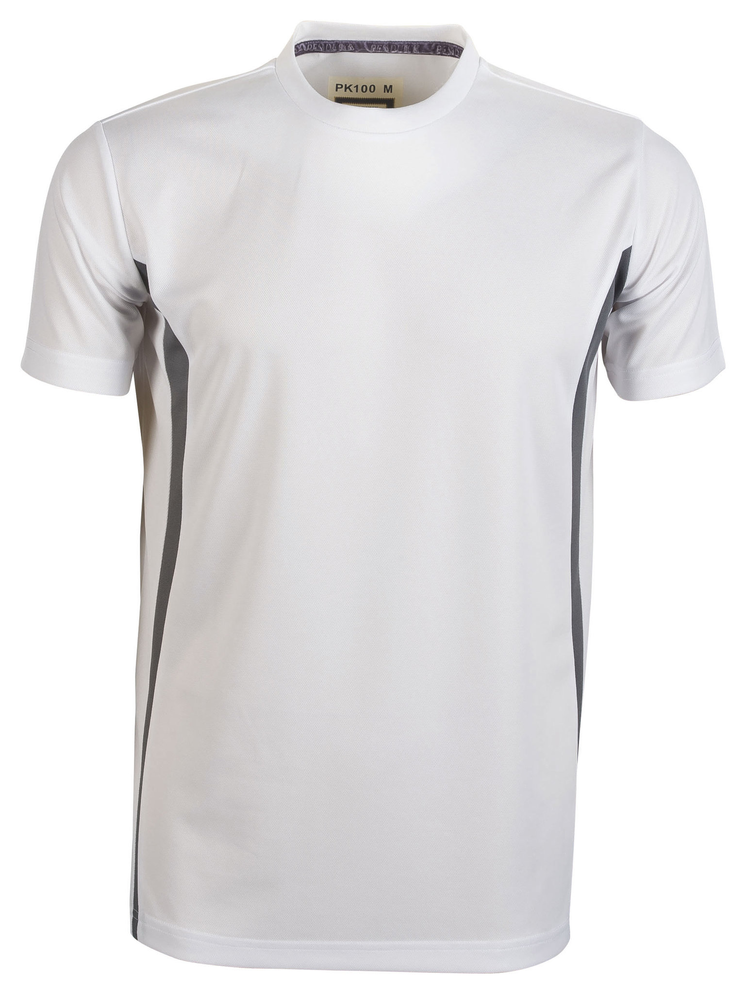 Sport T-shirt met contrasterende korte mouwen - WH - Wit/Titanium