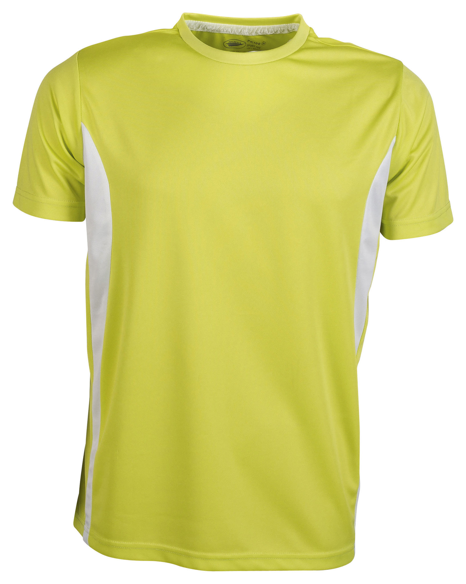 Sport T-shirt met contrasterende korte mouwen - LL - Licht limoengroen/wit