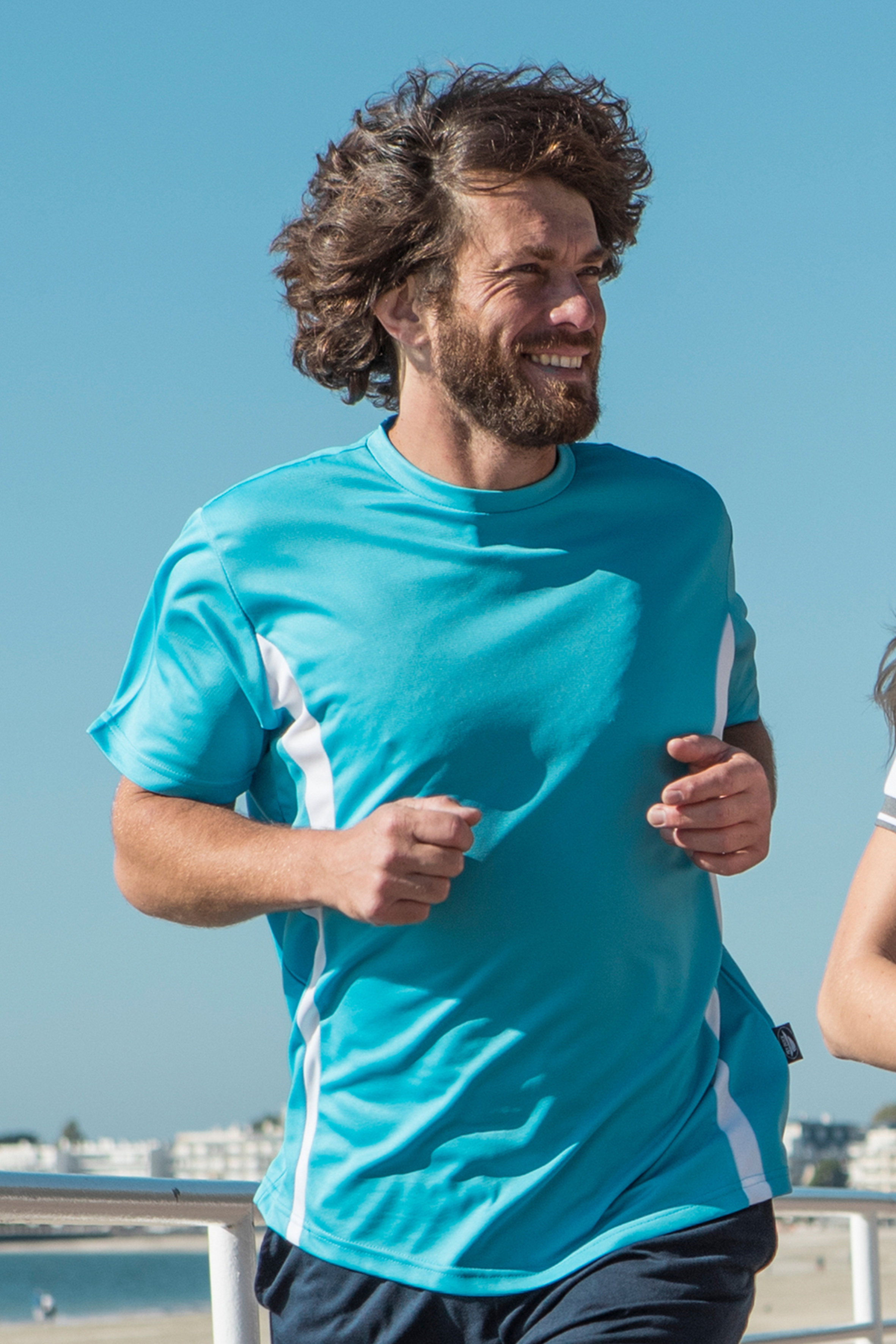 Sport T-shirt met contrasterende korte mouwen