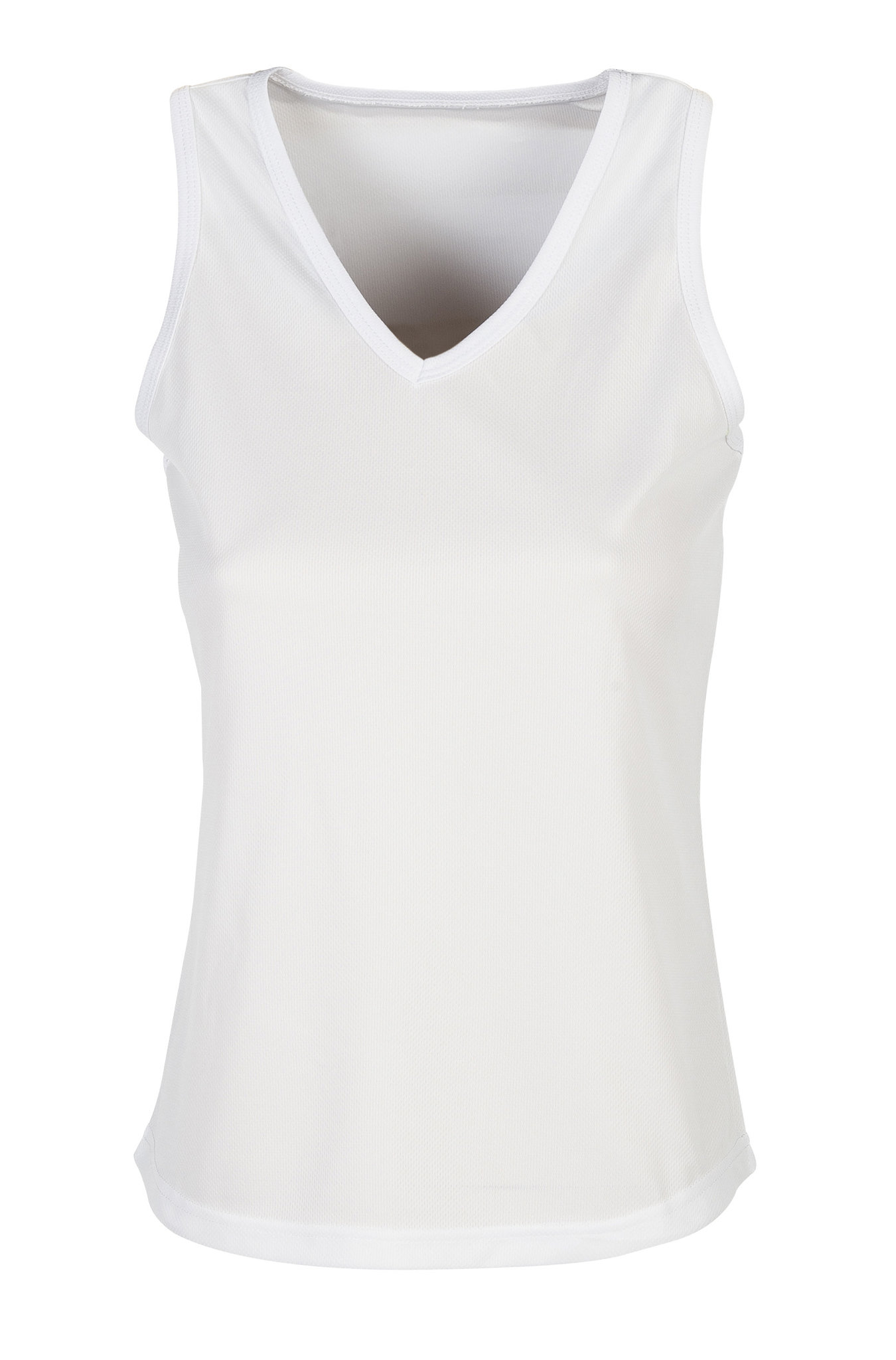 Firstop Women's V-Neck Sports Tank Top - WH - White/Titanium