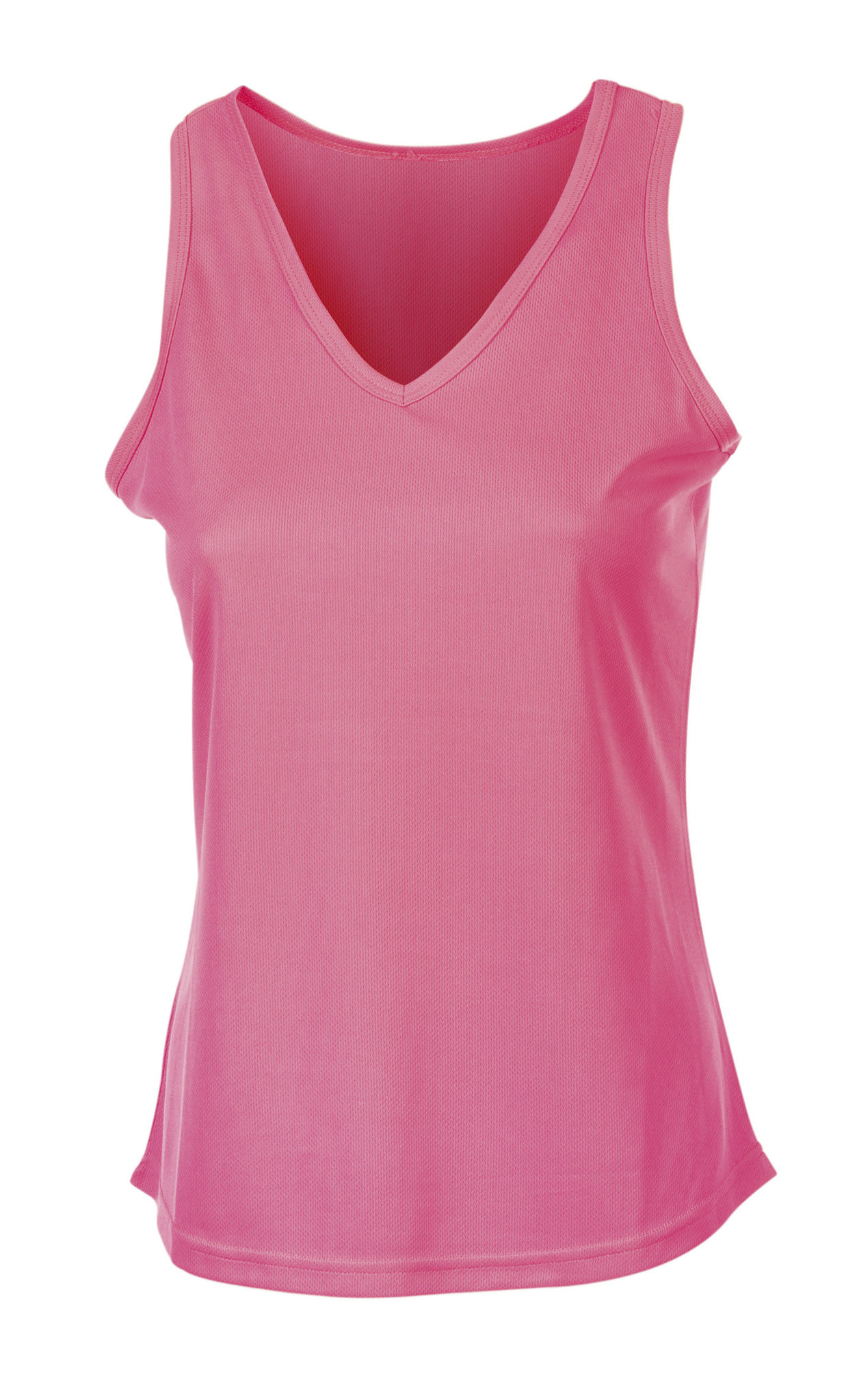 Firstop Women's V-Neck Sports Tank Top - PK - Fluorescent Pink