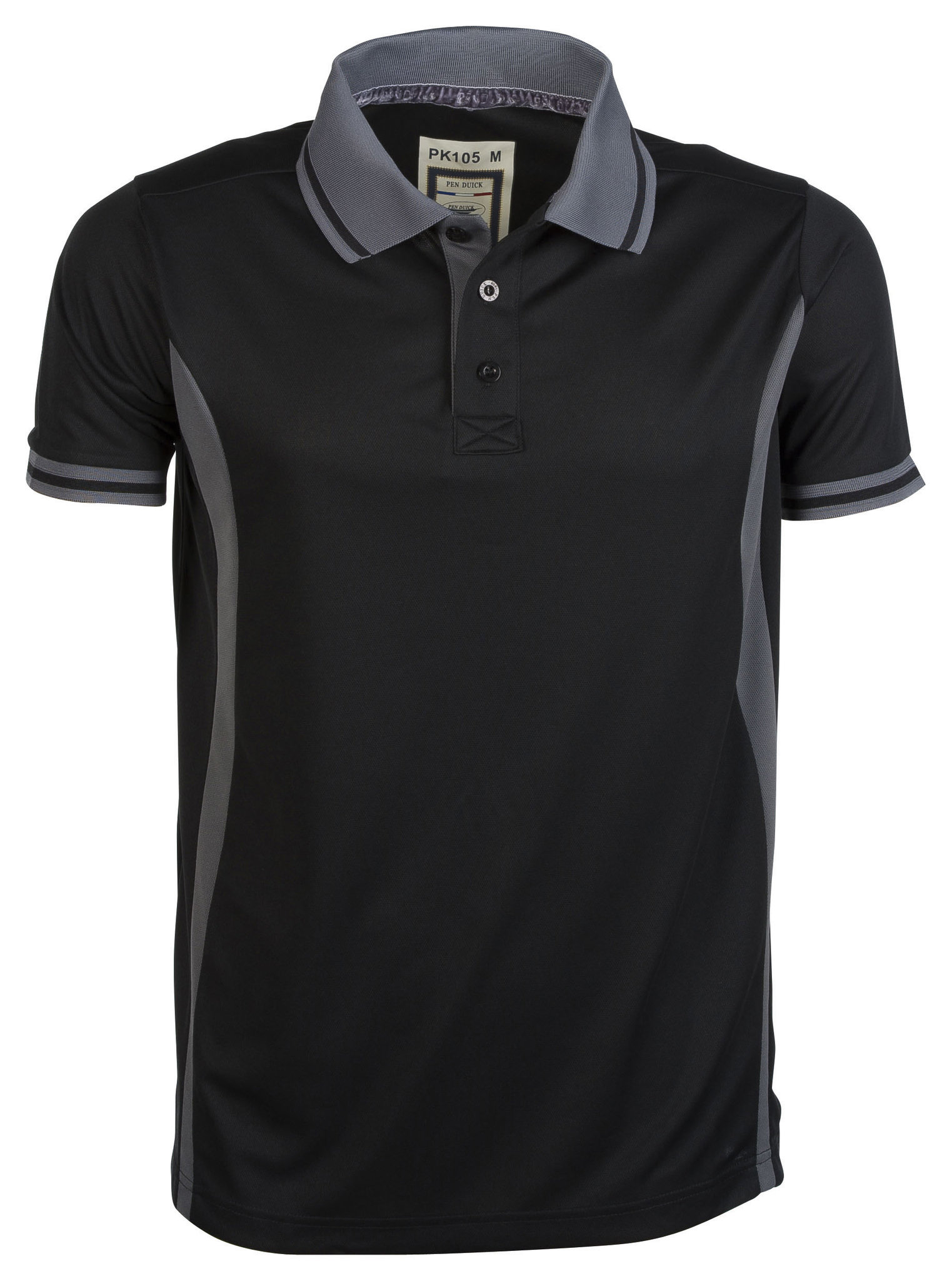 Sportpolo met contrasterende korte mouwen - BK - Zwart