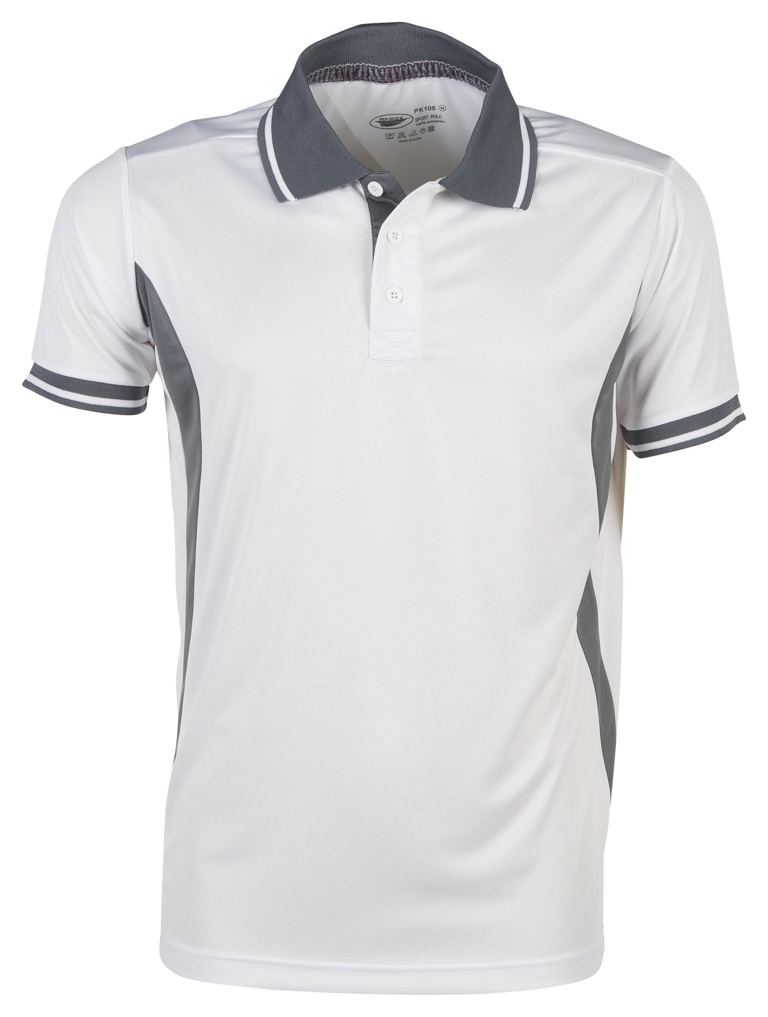 Sportpolo met contrasterende korte mouwen - WH - Wit/Titanium