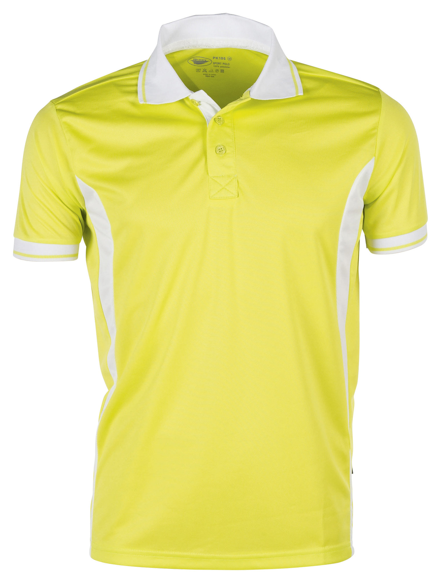 Sportpolo met contrasterende korte mouwen - LL - Licht limoengroen/wit