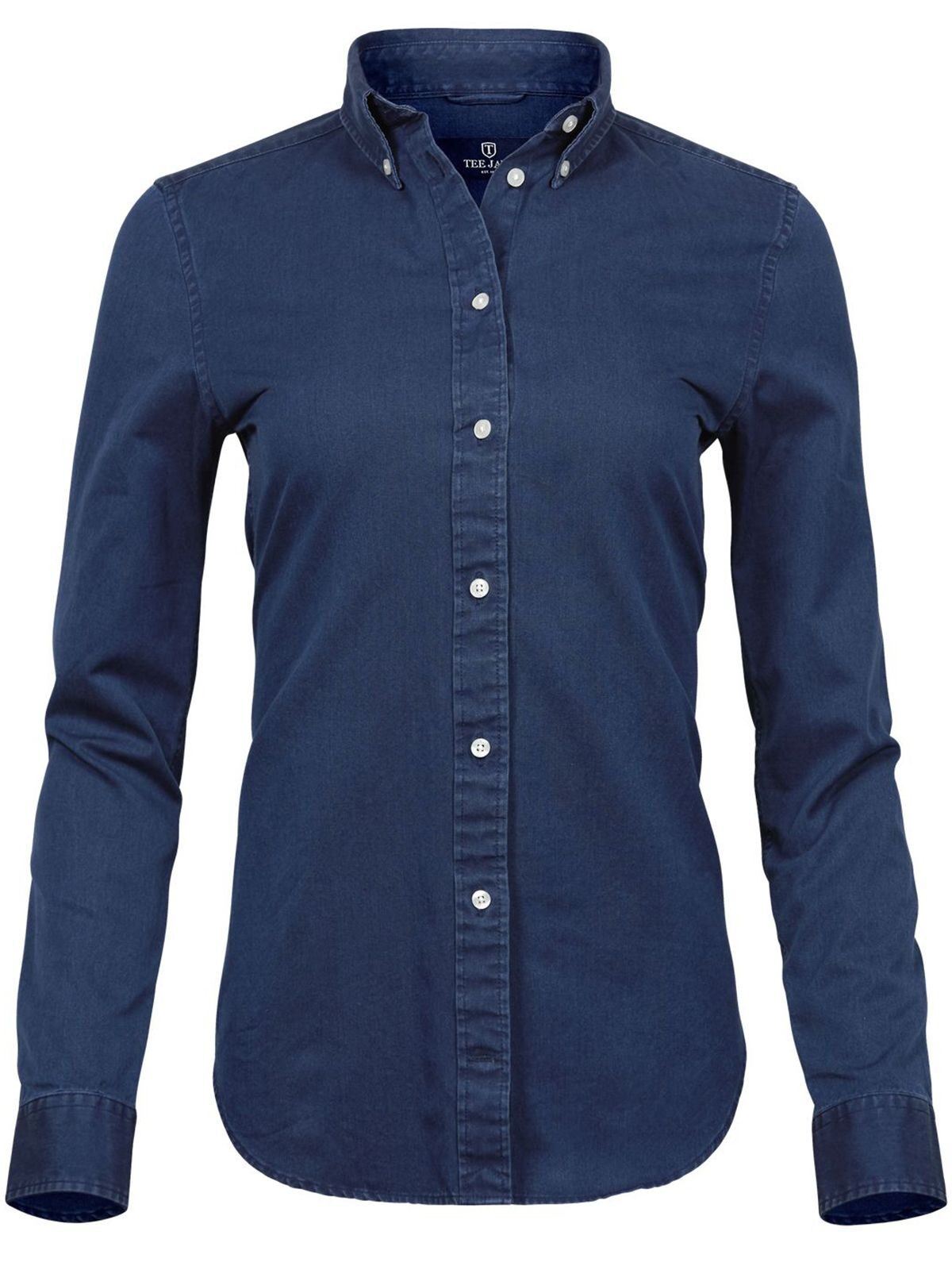 Casual dameshemd van twillstof - Indigo