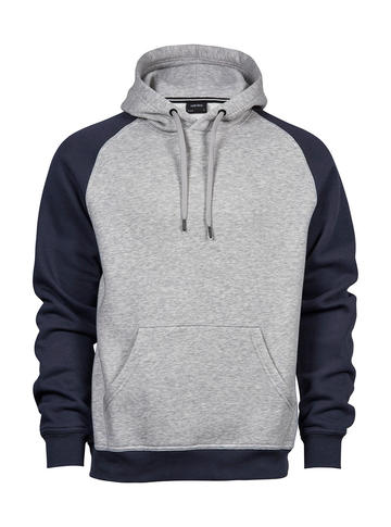 Tweekleurige hoodie - 152 - Staalgrijs