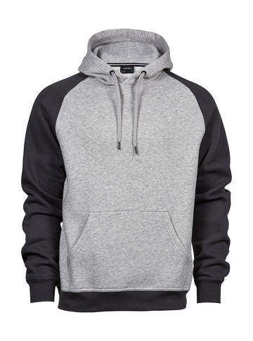 Tweekleurige hoodie - 155 - HEIDE-DONKERGRIJS