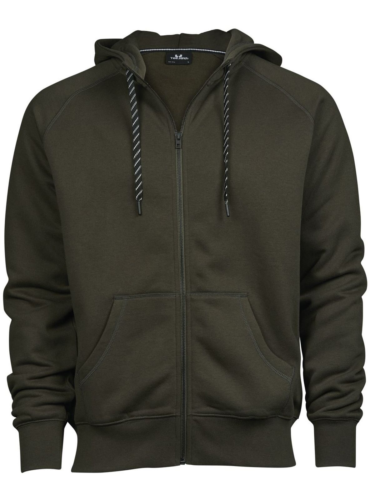 Men's Fashion Full Zip Hood - Dark Olive