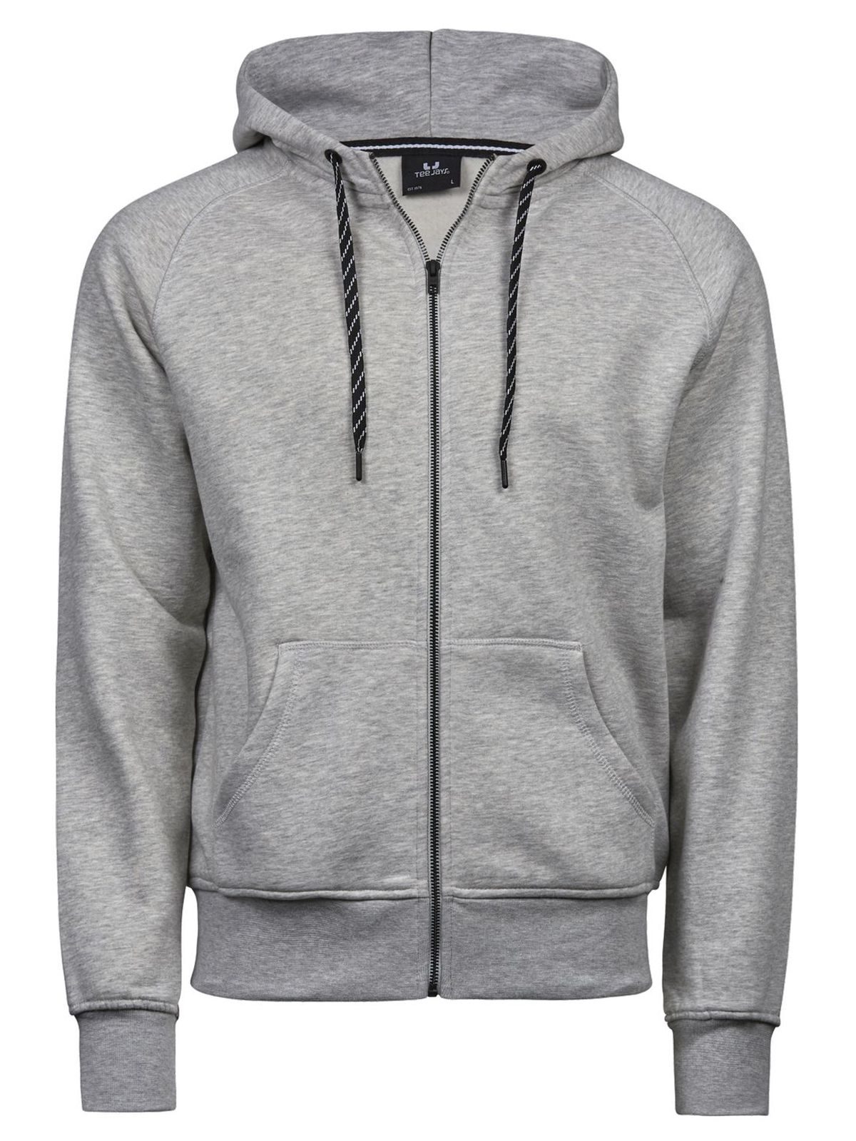 Men's Fashion Full Zip Hood - Heather Grey