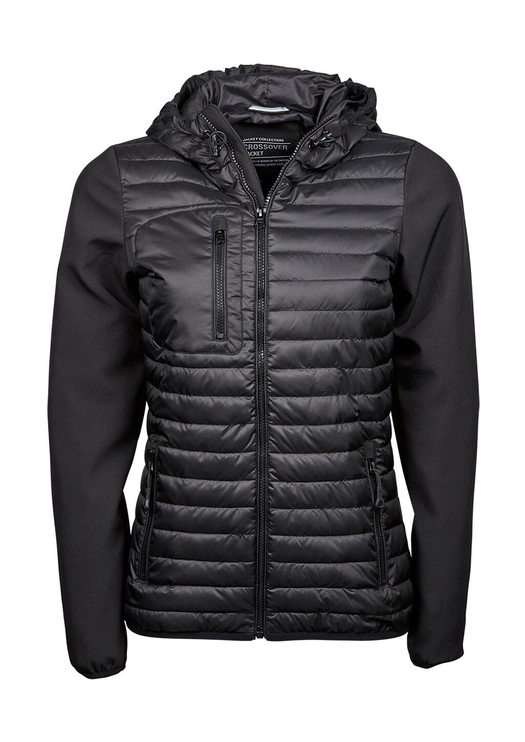 Damesjas met capuchon en overslag - BLK - Zwart