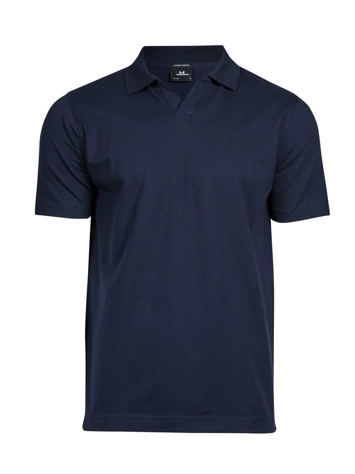 Luxury Stretch V-Neck Polo - NVY - Navy