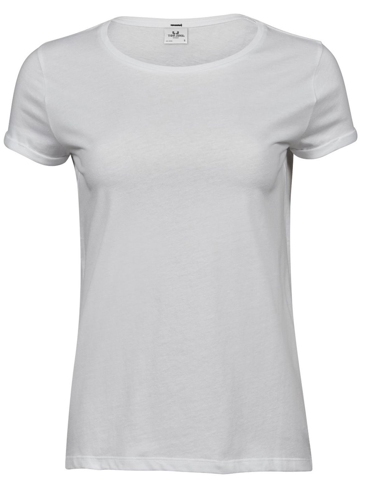 Dames T-shirt met oprolbare pijpen - WHT - Wit