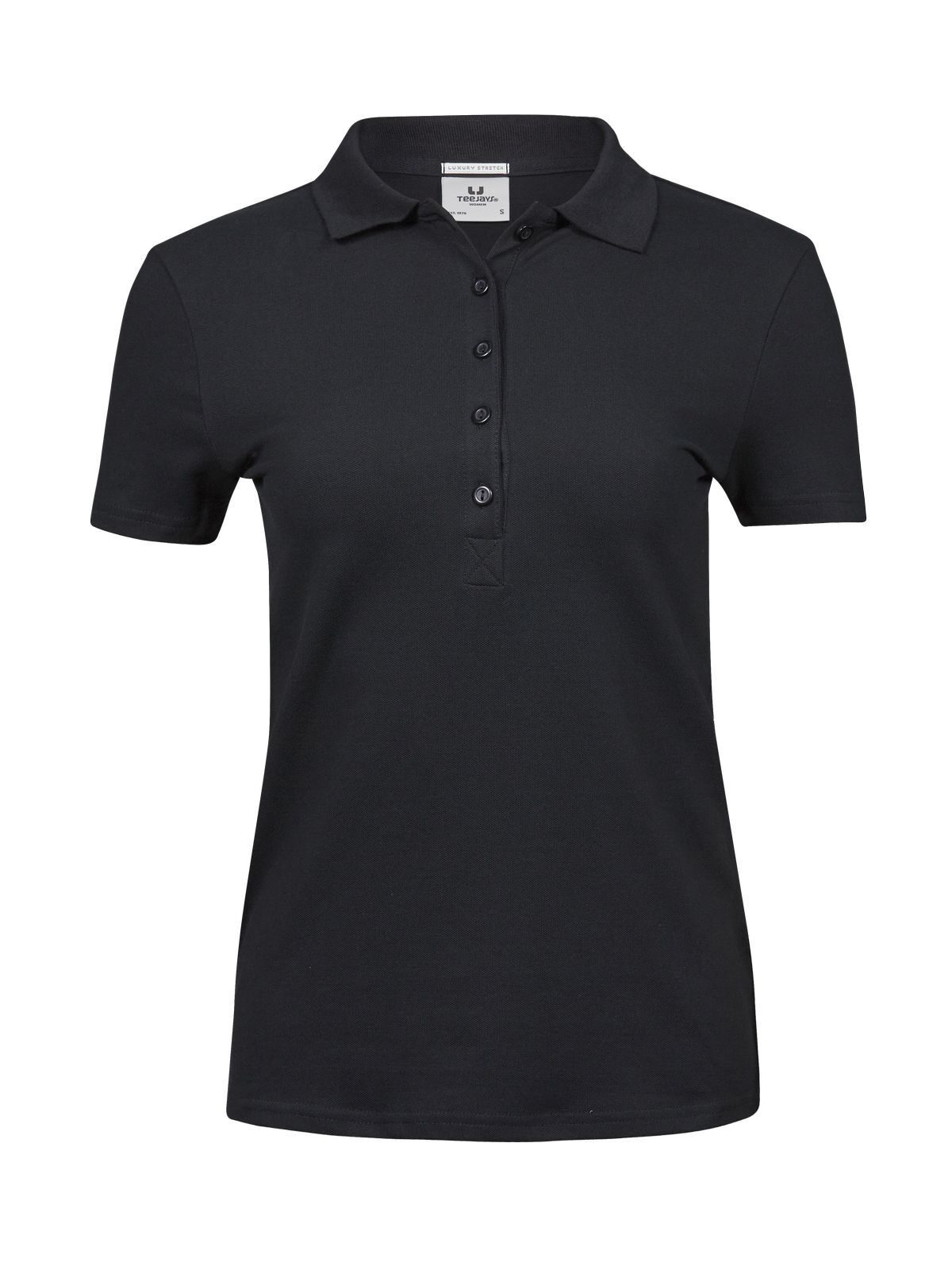Women's Luxury Stretch Polo - BLK - Black