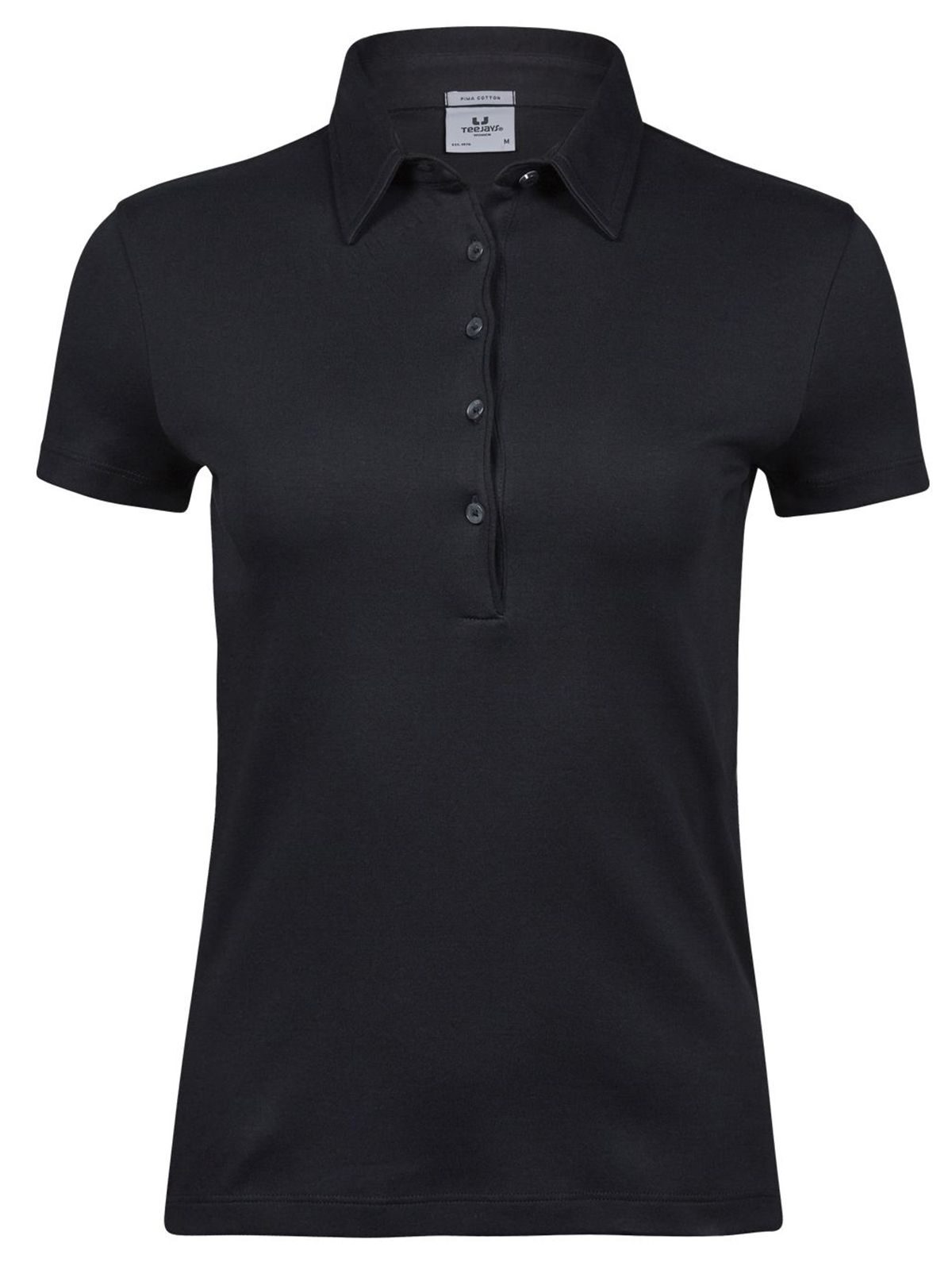 Women's Pima Cotton Polo - BLK - Black