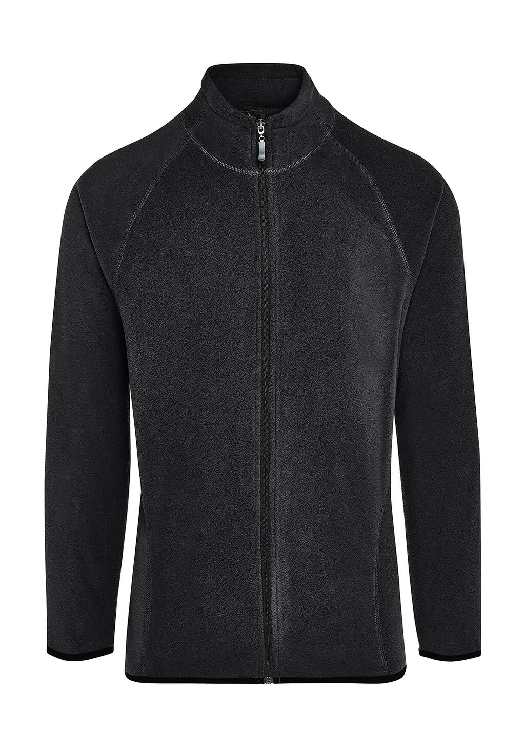 Heren T-shirt met volledige ritssluiting en labelvrije microfleece - 104 - Donkerzwart