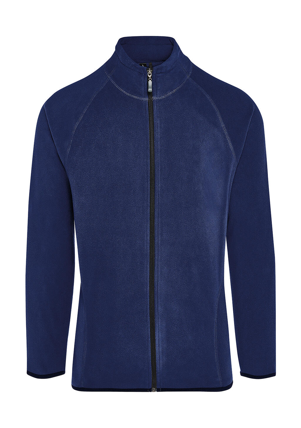 Heren T-shirt met volledige ritssluiting en labelvrije microfleece - 200 - Donker marineblauw