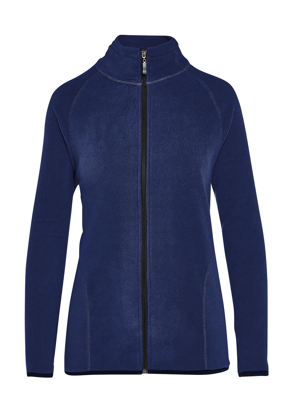 Damesjas met volledige ritssluiting, zonder label, van microfleece met kenmerkende print. - 200 - Donker marineblauw