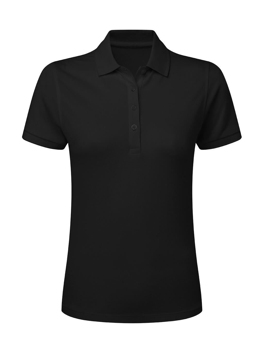 Women's Stretch Polo Shirt without Signature Tag - 104 - Dark Black