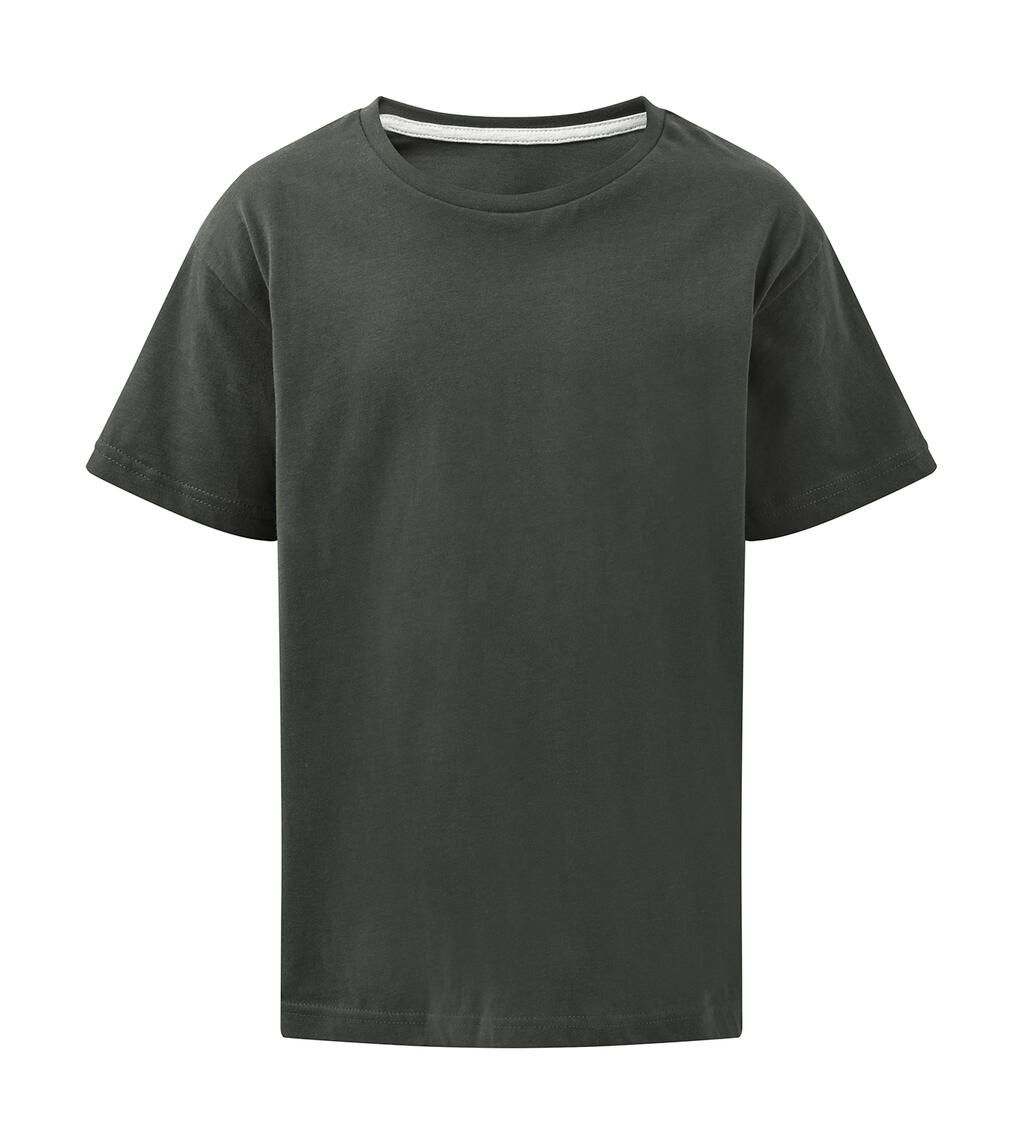 Signature kindershirt zonder label - 130 - Houtskool
