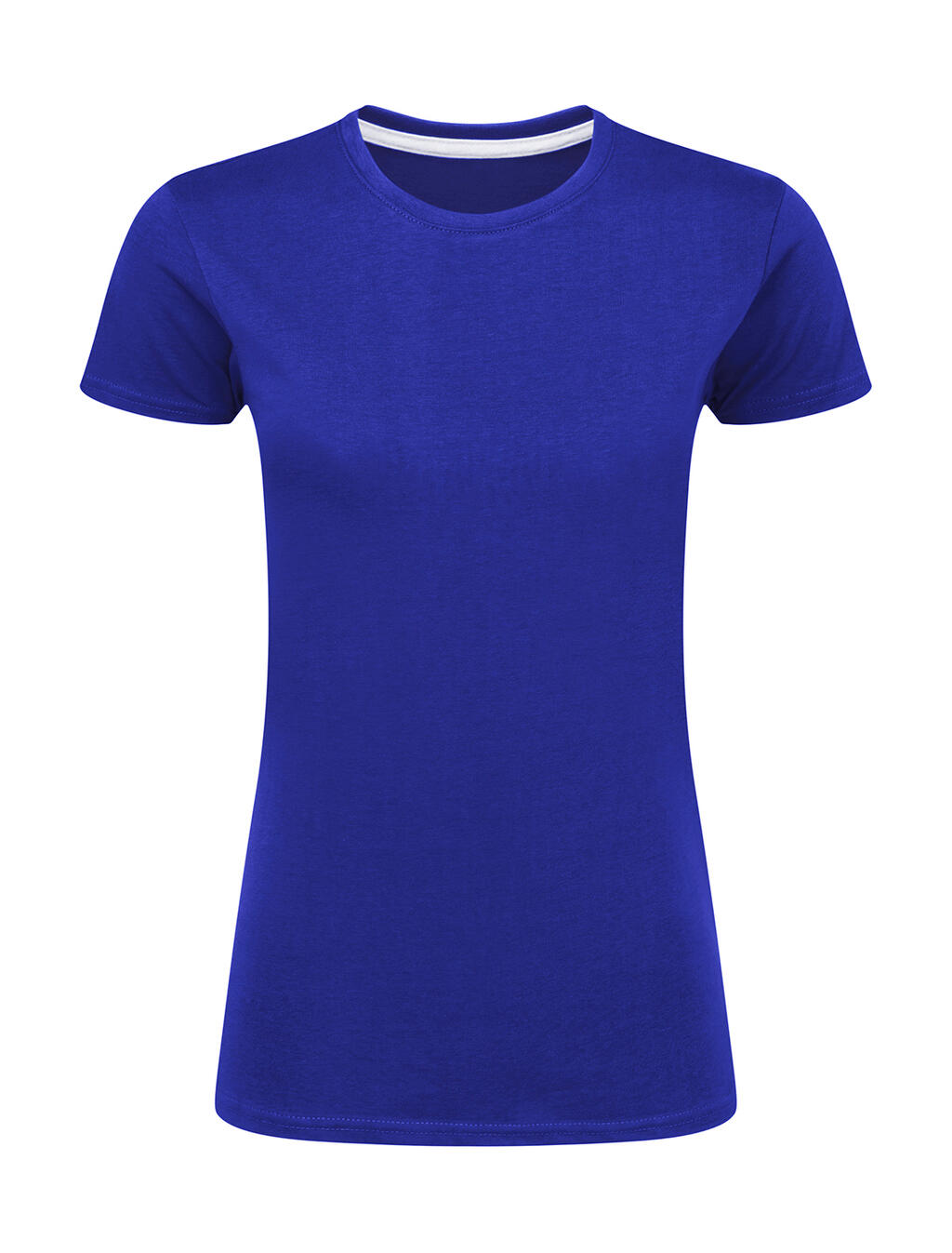 Dames T-shirt met logo, zonder label. - 300 - KONINGSBLAUW