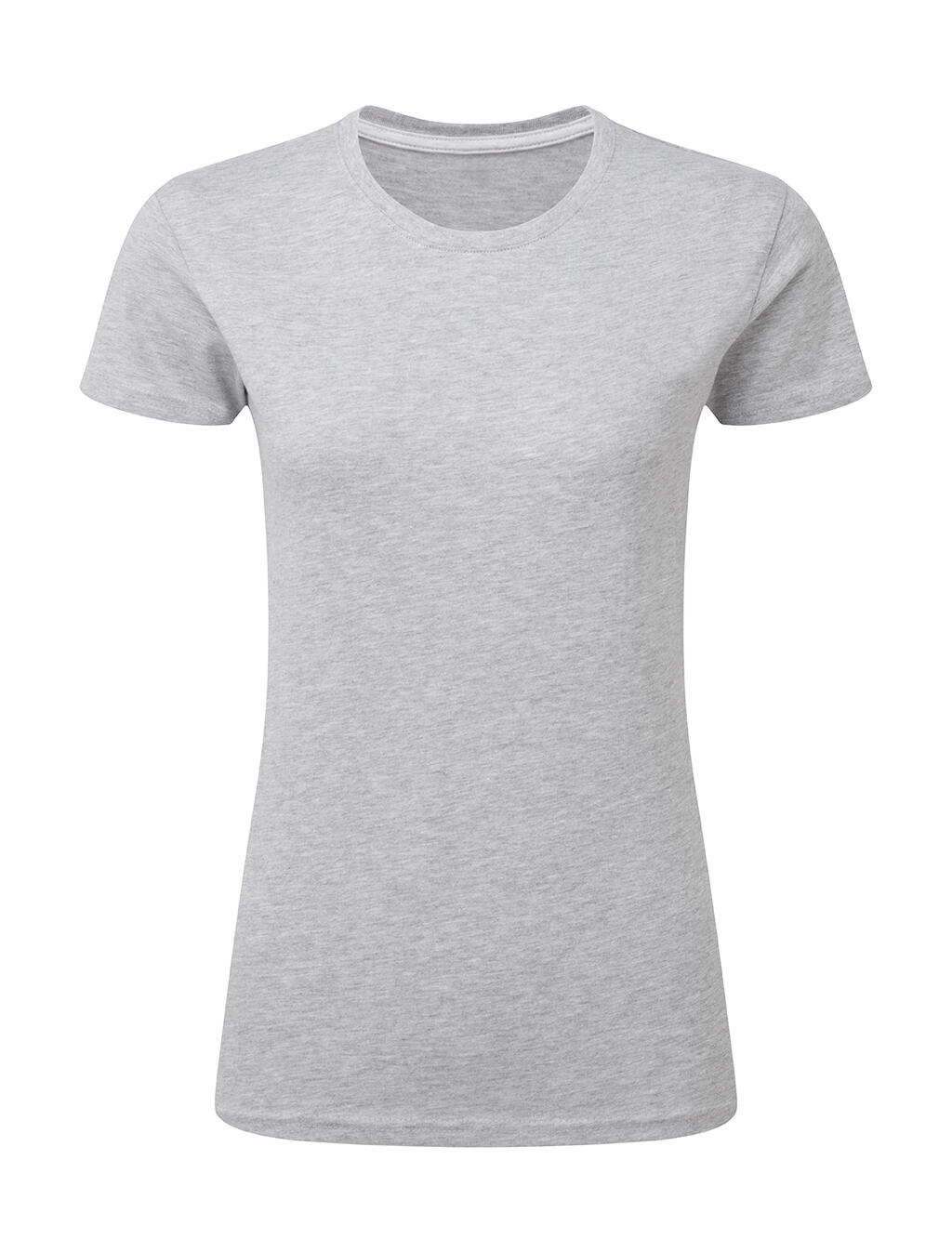 Dames T-shirt met logo, zonder label. - 719 - LIGHT OXFORD