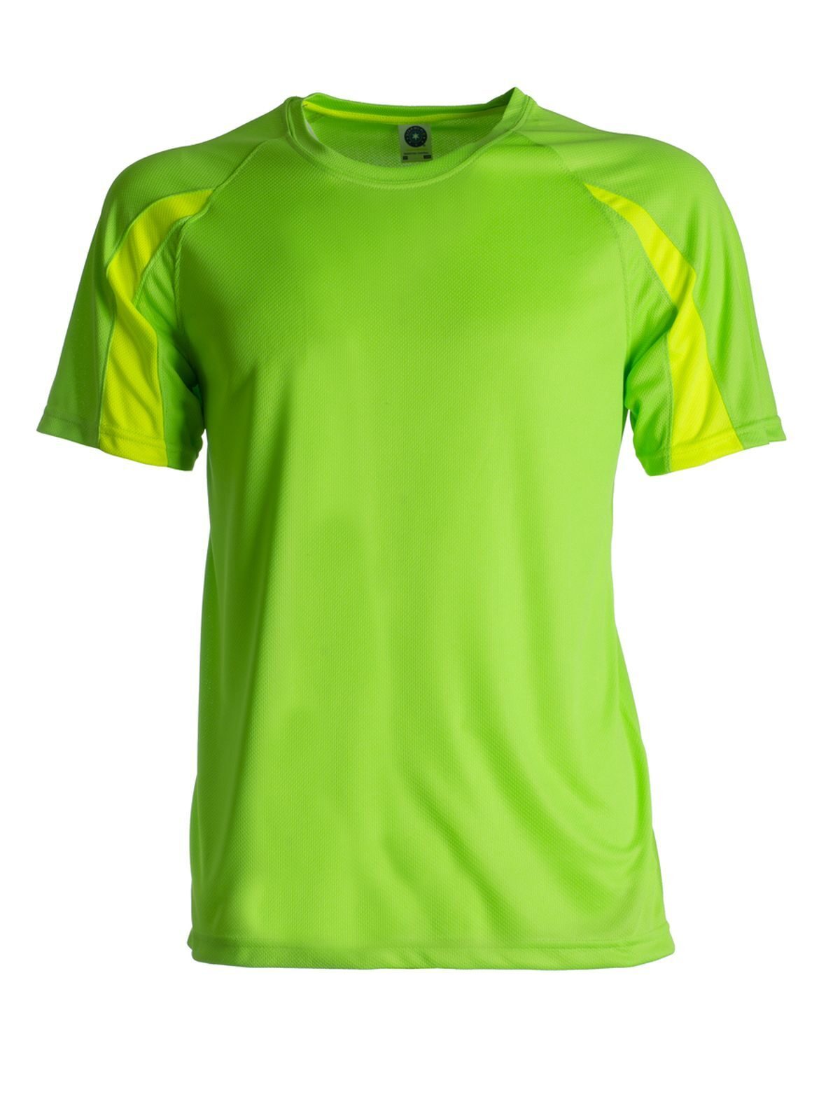 Unisex contrasterend sport-T-shirt - 64 - Fluorescerend geel