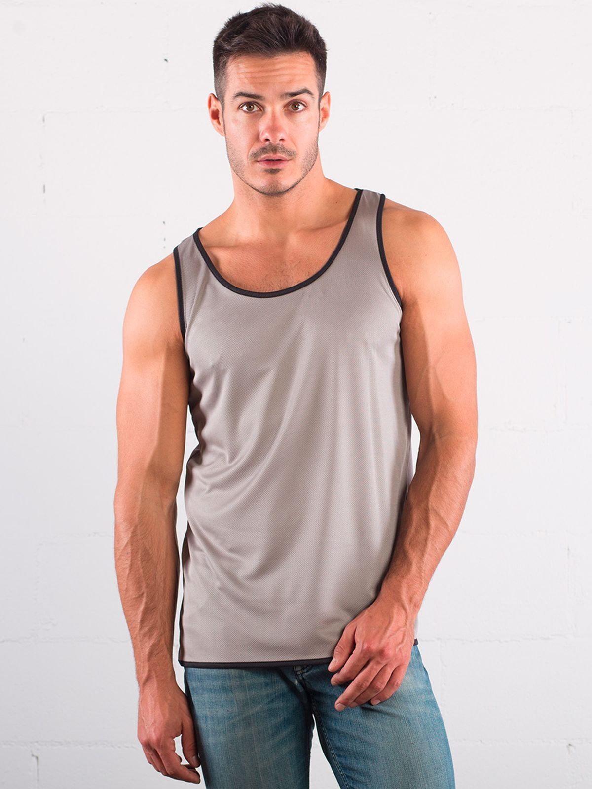 Heren sportvest met contrasterende details