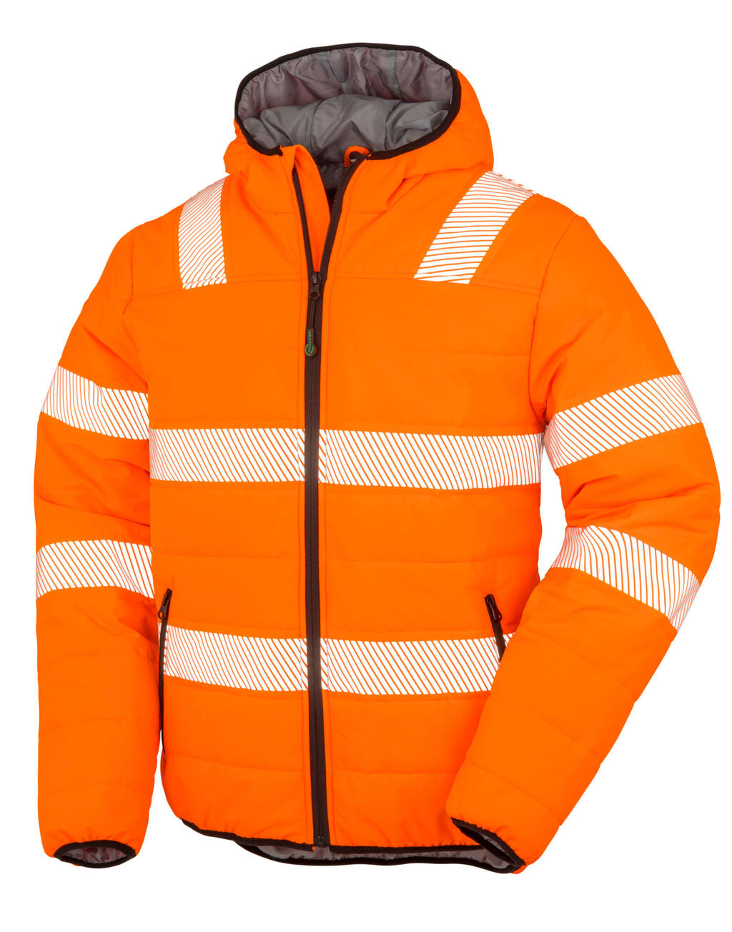 Gevoerde veiligheidsjas van gerecycled ripstopmateriaal - ORNV - Fluorescerend oranje