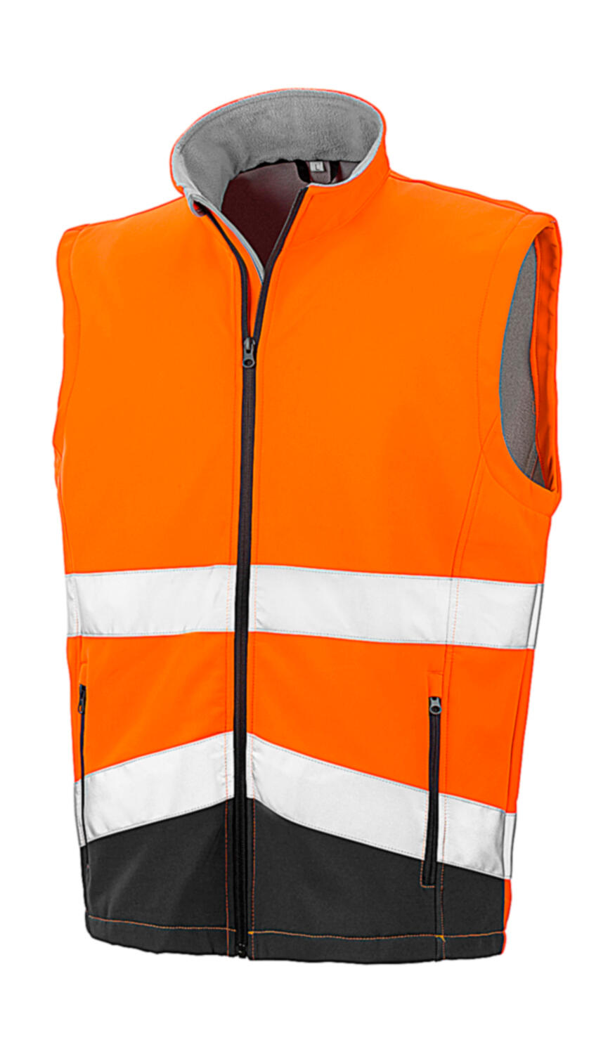 Softshell Printable Safety Vest - 478 - Fluorescent Orange/Black