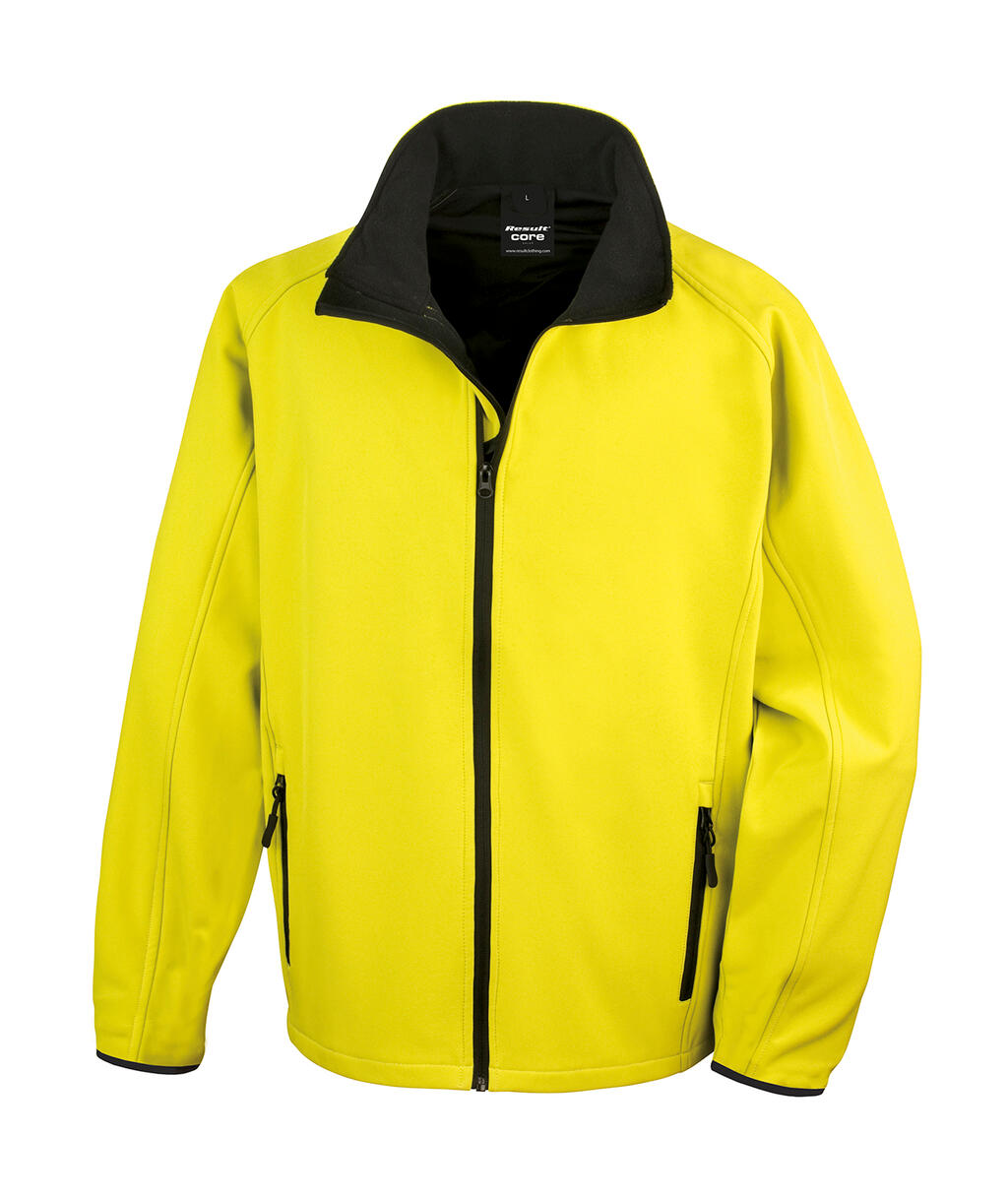 Printbare softshelljas - 657 - Geel/Zwart