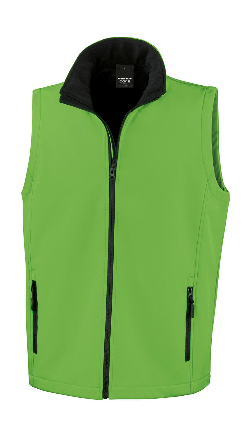 Printable Softshell Vest - GNBK - Vivid Green/Black