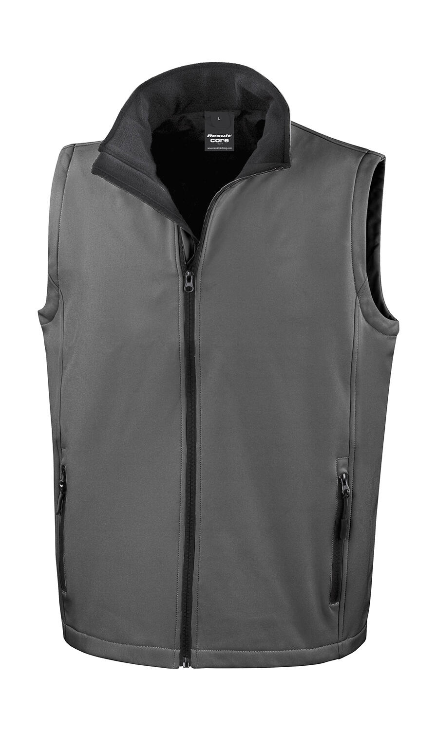 Printable Softshell Vest - 188 - Charcoal/Black