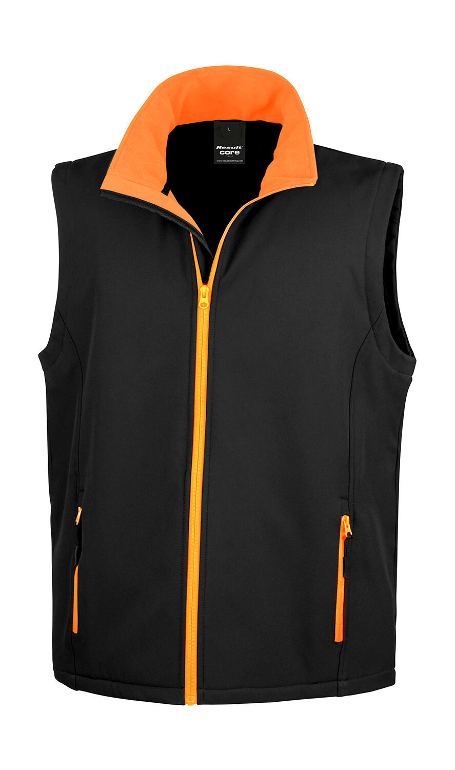 Printable Softshell Vest - 178 - Black/Orange