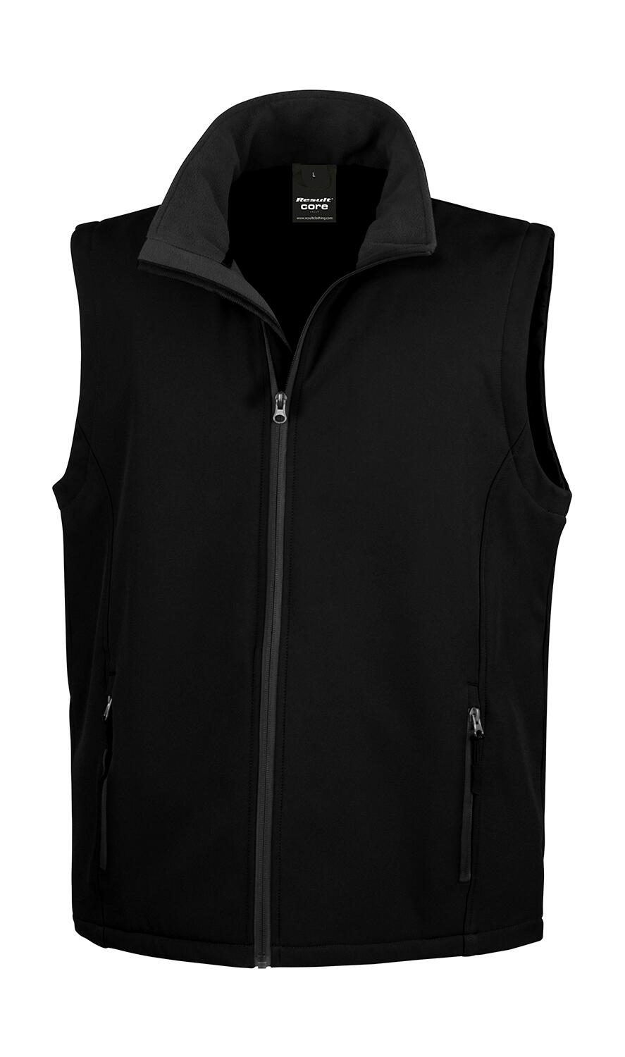 Printable Softshell Vest - 177 - Black/Black