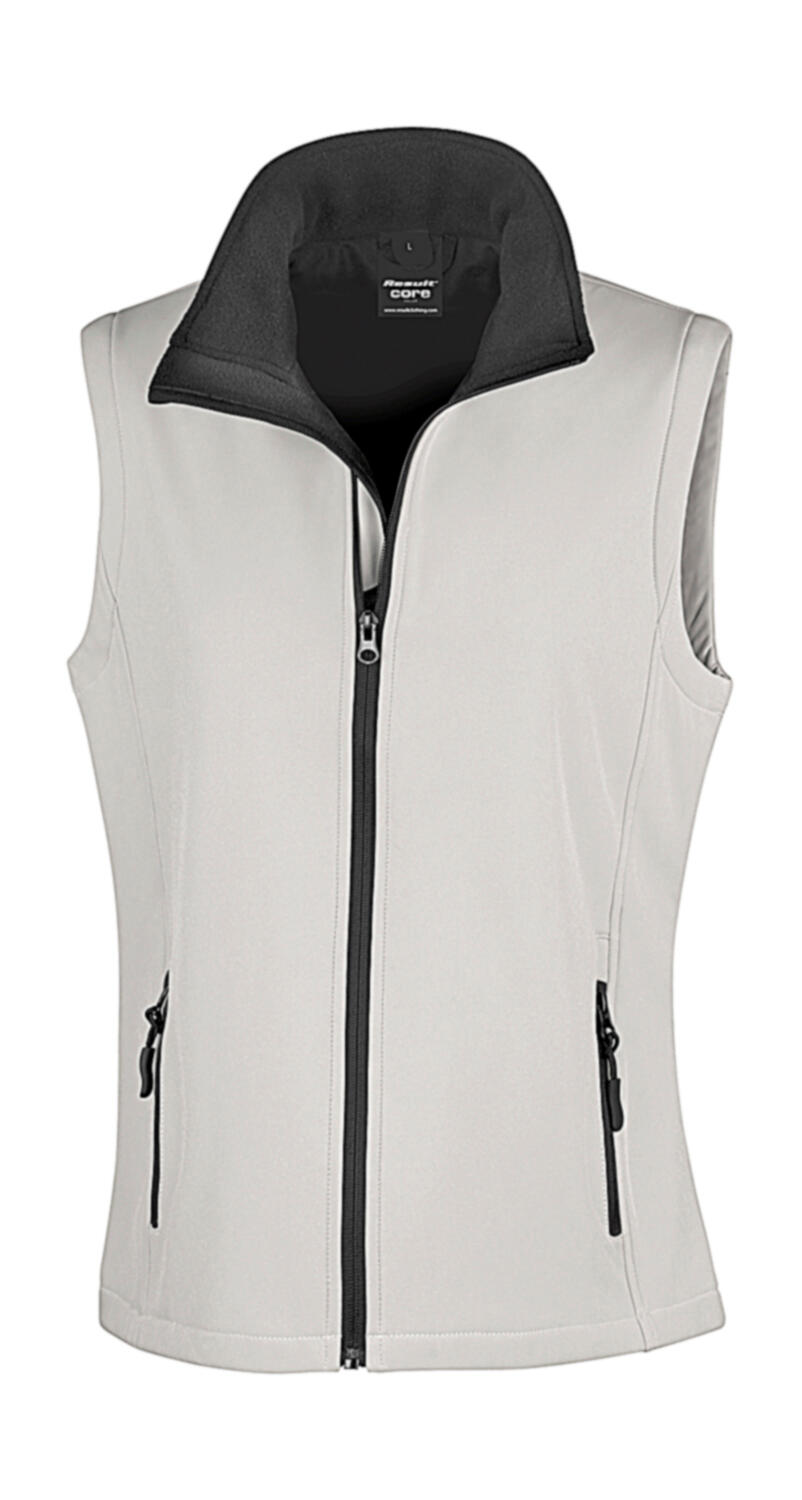 Printbaar softshell vest voor dames - 056 - Wit/Zwart