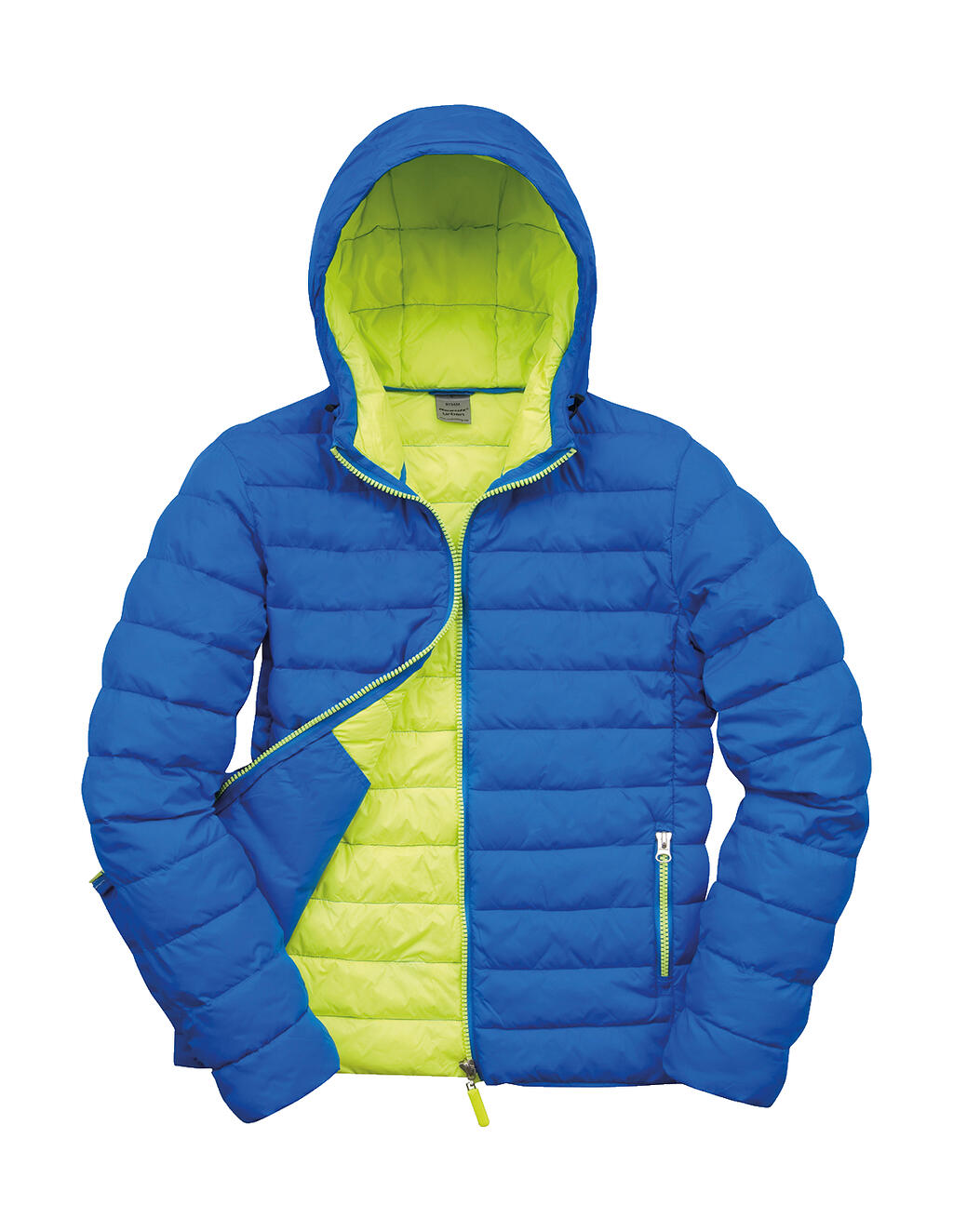 Sneeuwvogeljas met capuchon - 358 - Oceaanblauw/limoen punch