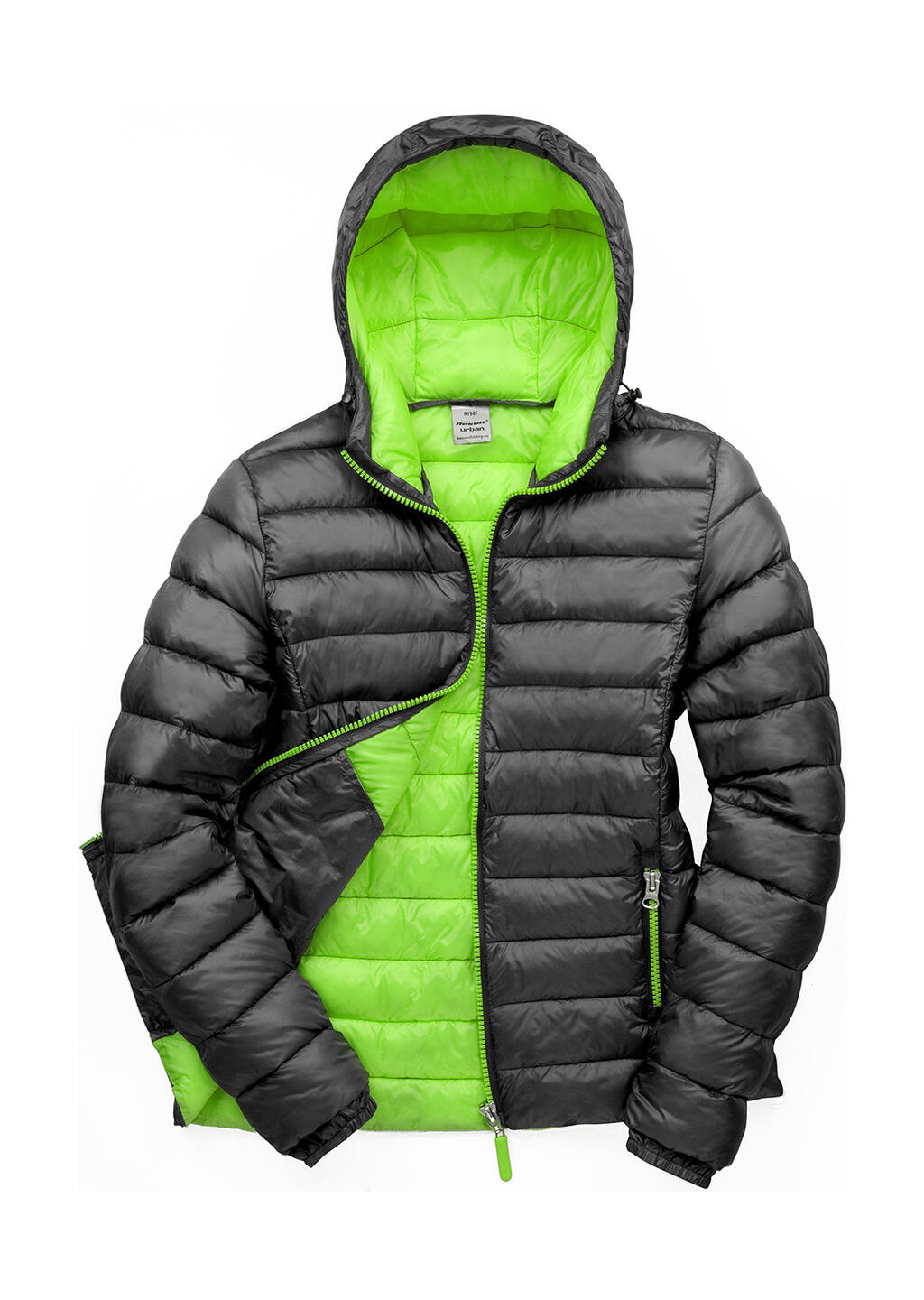 Women's Snow Bird Hooded Jacket - 171 - Black/Lime
