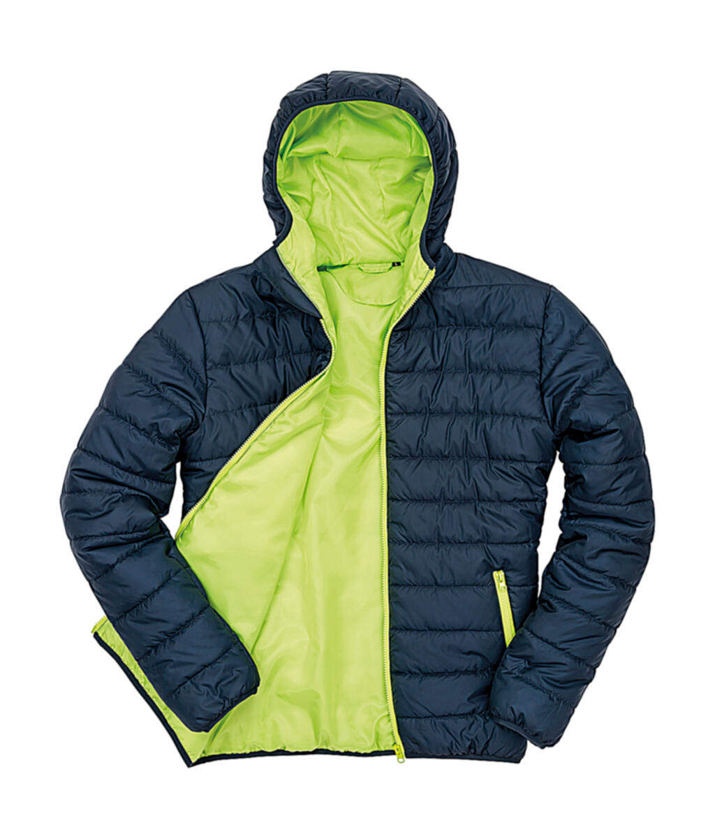 Gewatteerde jas - 256 - Marineblauw/Limegroen