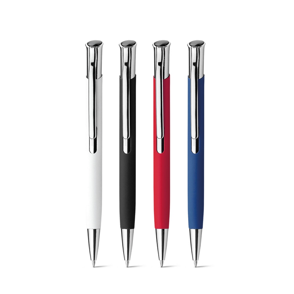OLAF SOFT. Aluminum ballpoint pen with rubber finish.
