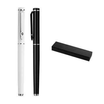 Caliope rollerpen. Metalen rollerballpen met glanzende details op de punt.