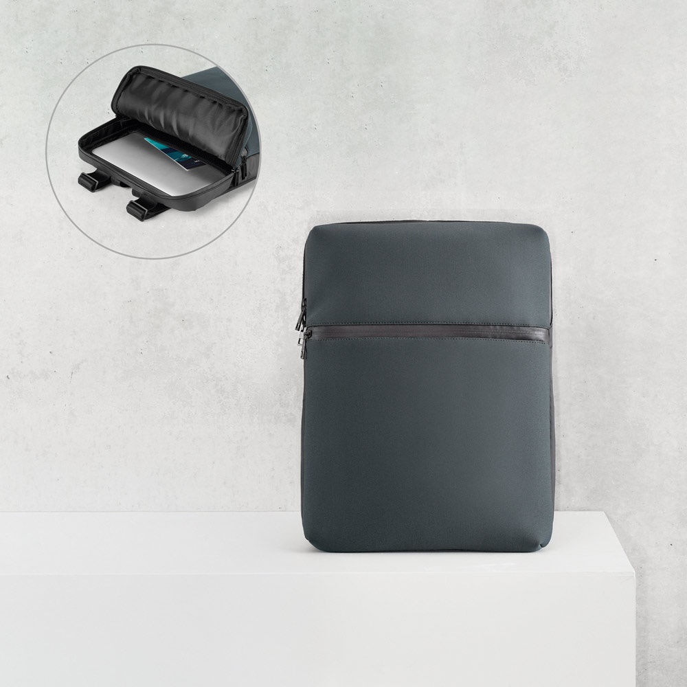URBAN BACKPACK. 14" laptop backpack in soft shell and waxed canvas.
