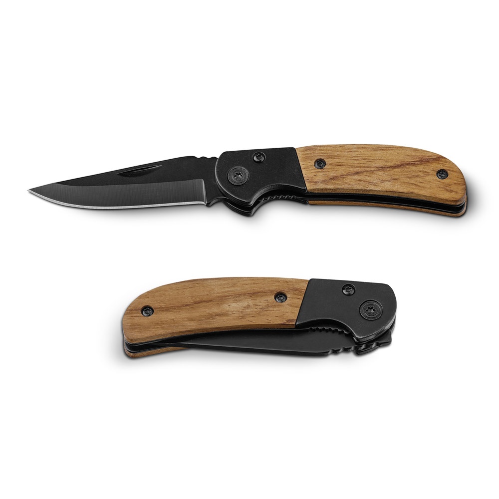 SPLIT. Zakmes van roestvrij staal en hout.