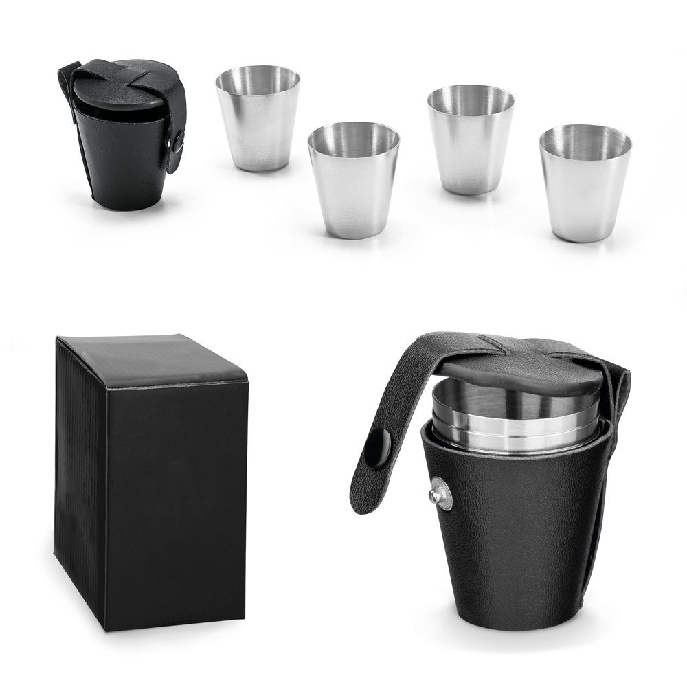 HIMALAYAS. Set van 4 roestvrijstalen glazen, 25 ml.