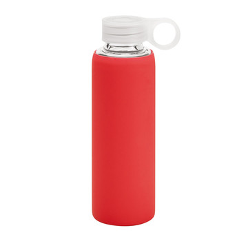 DHABI. Sportwaterfles van 380 ml van borosilicaatglas. - 105 - Rood