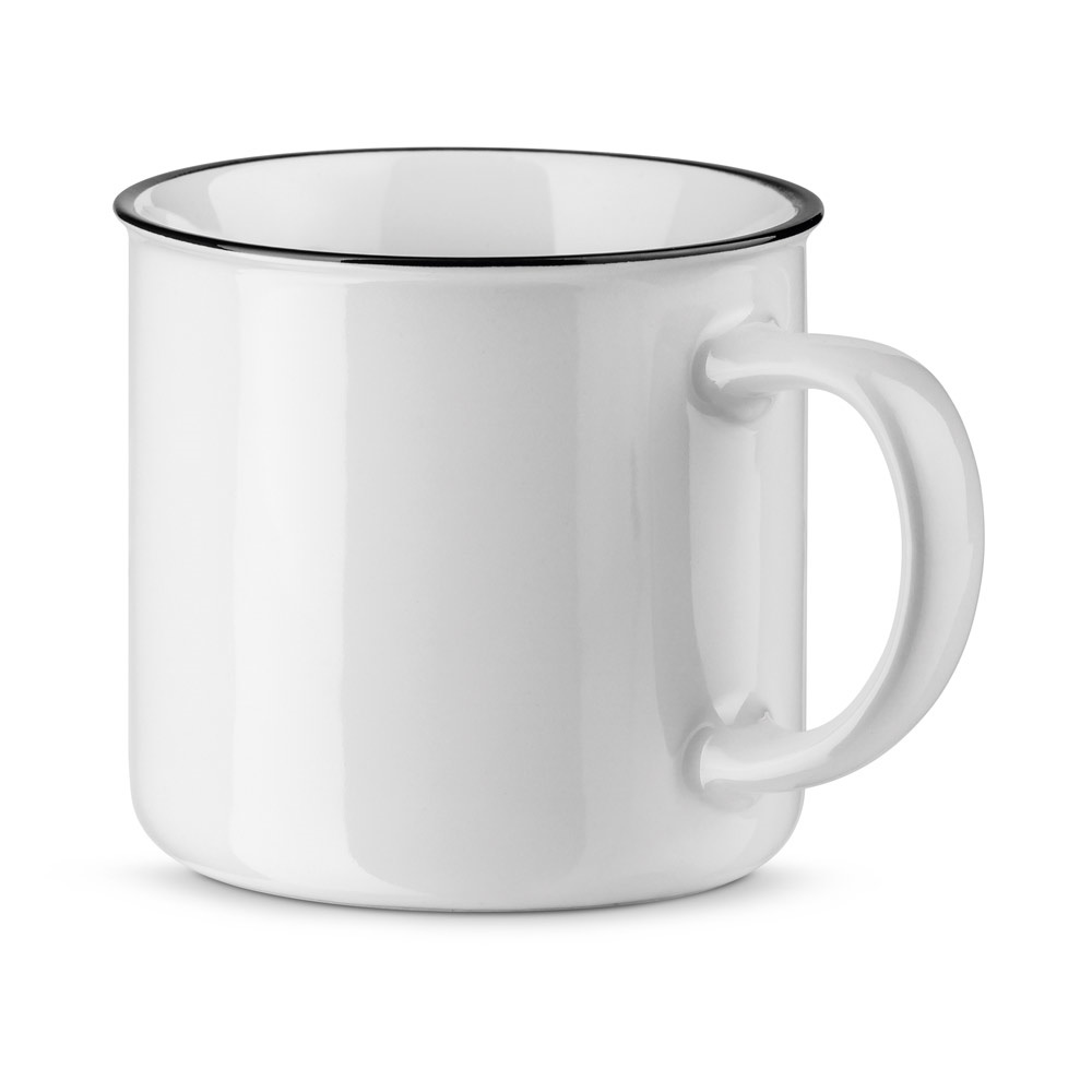 VERNON WHITE. Keramische mok van 340 ml.