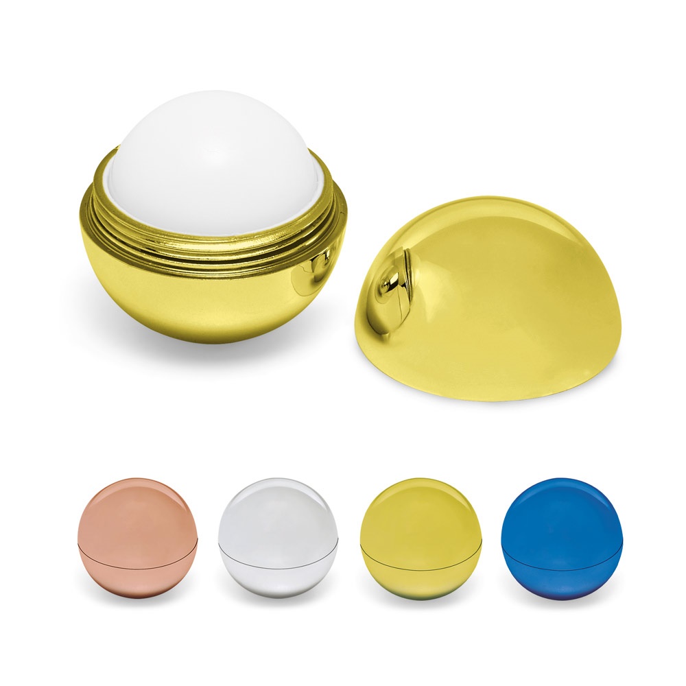 ALBA. Lip balm with a sphere-shaped ABS casing.