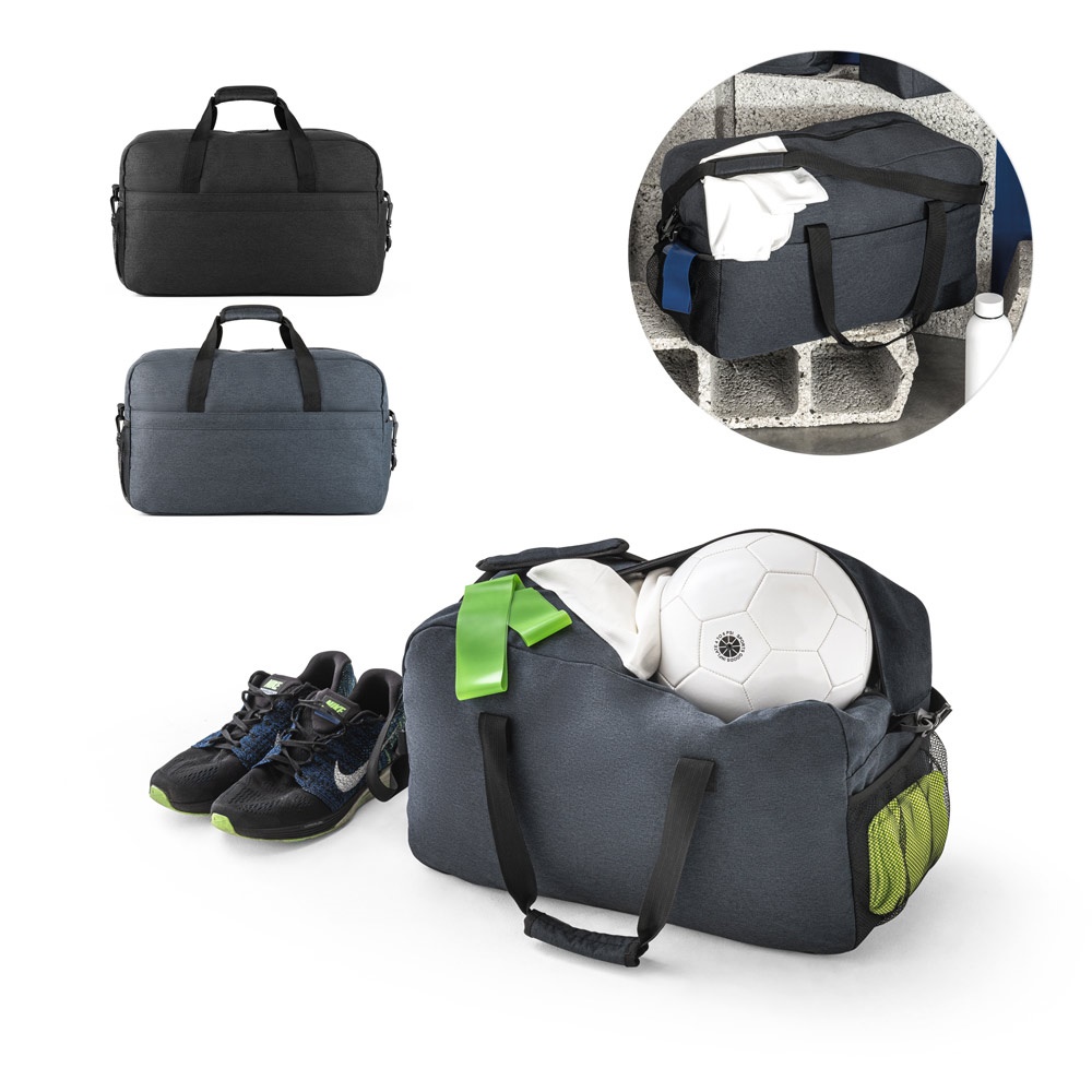 HERGEBRUIK SPORTARTIKELEN. Sporttas gemaakt van gerecycled 600D polyester.