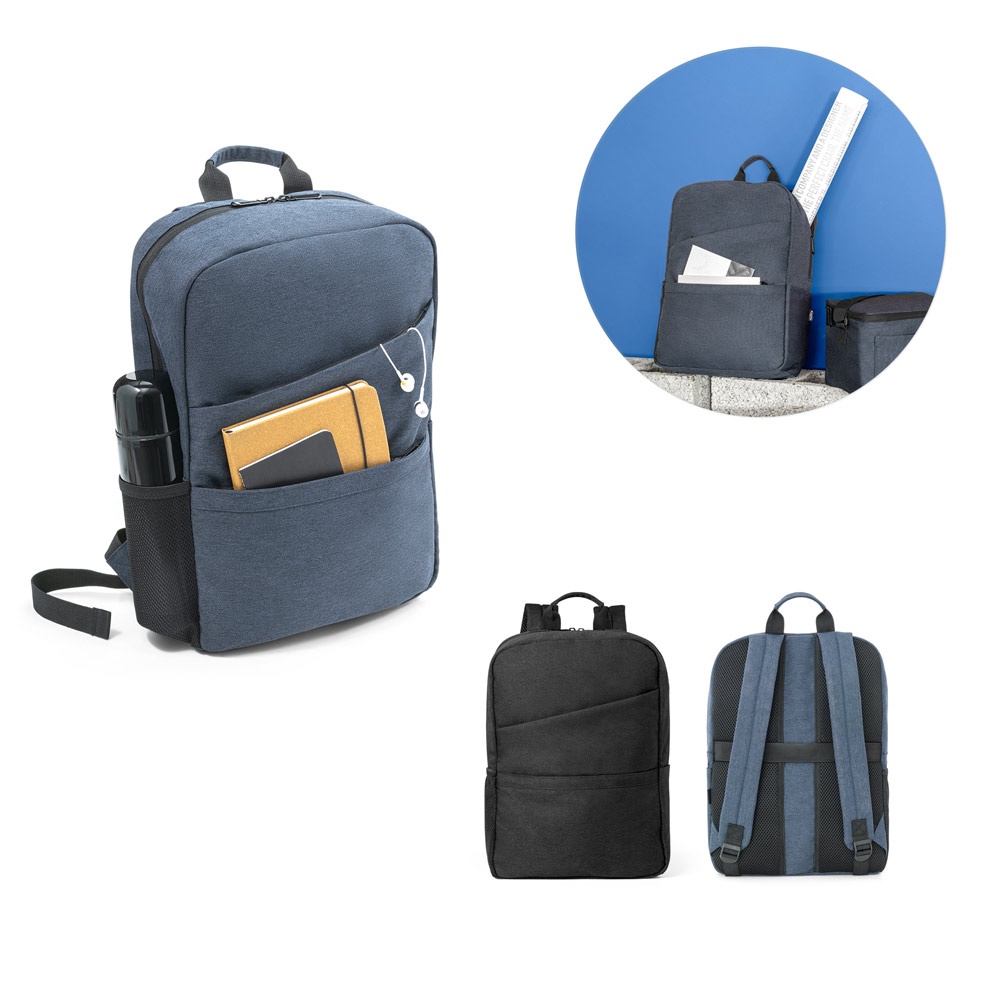 REPURPOSE BACKPACK. 15'6" laptop backpack in 600D recycled polyester.