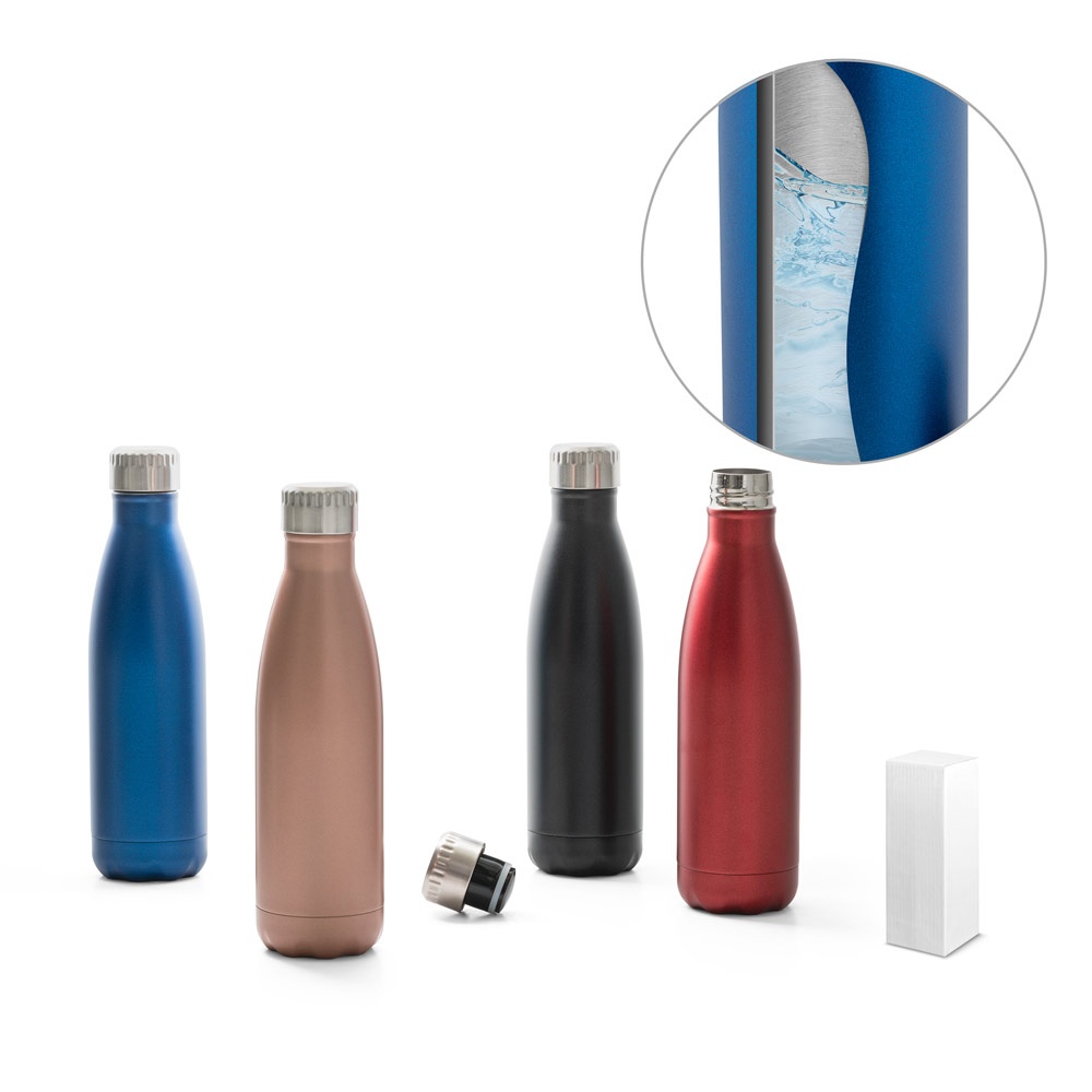 SHOW SATIN. Roestvrijstalen waterfles van 500 ml.